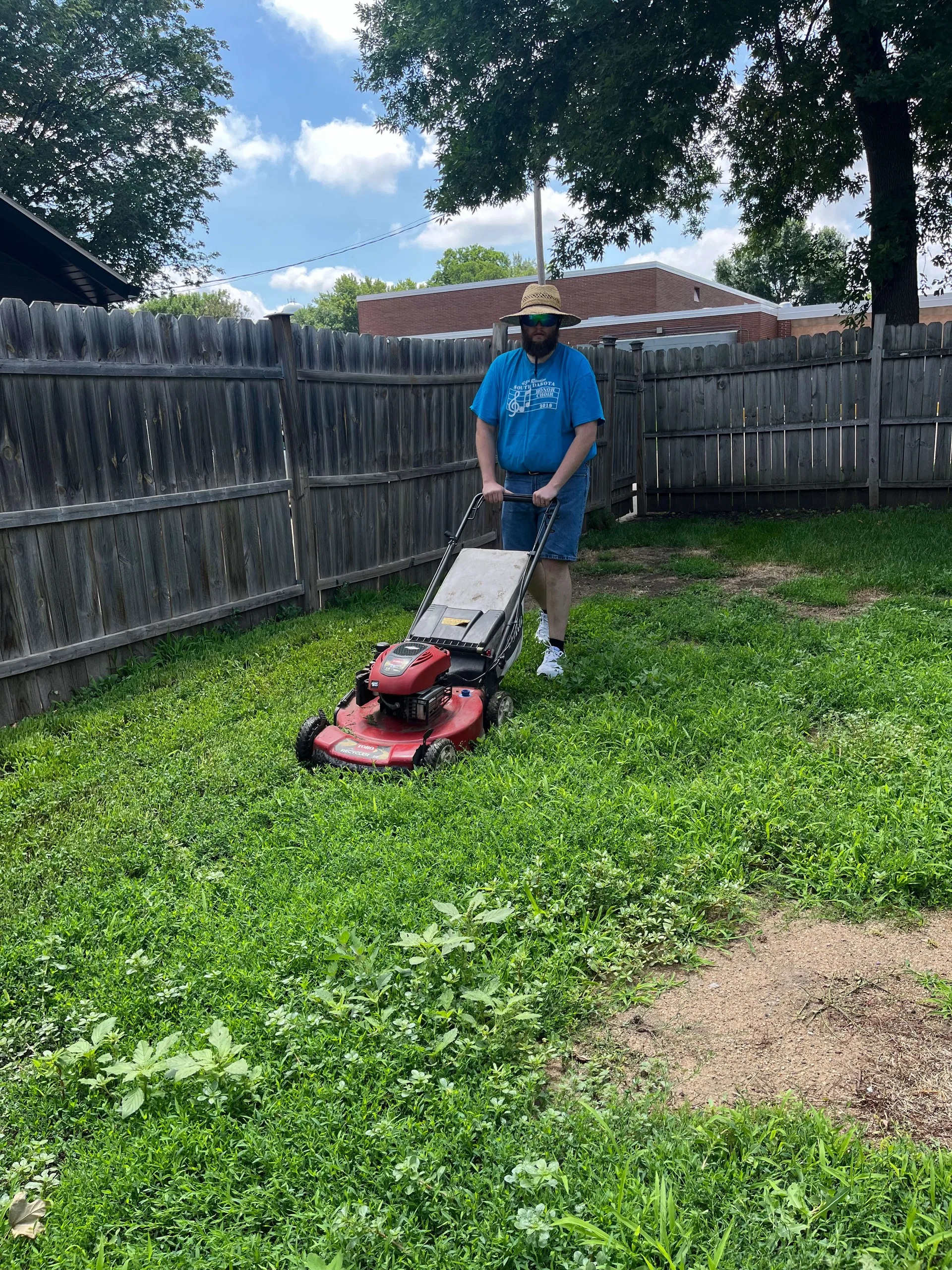 mowing inprogress