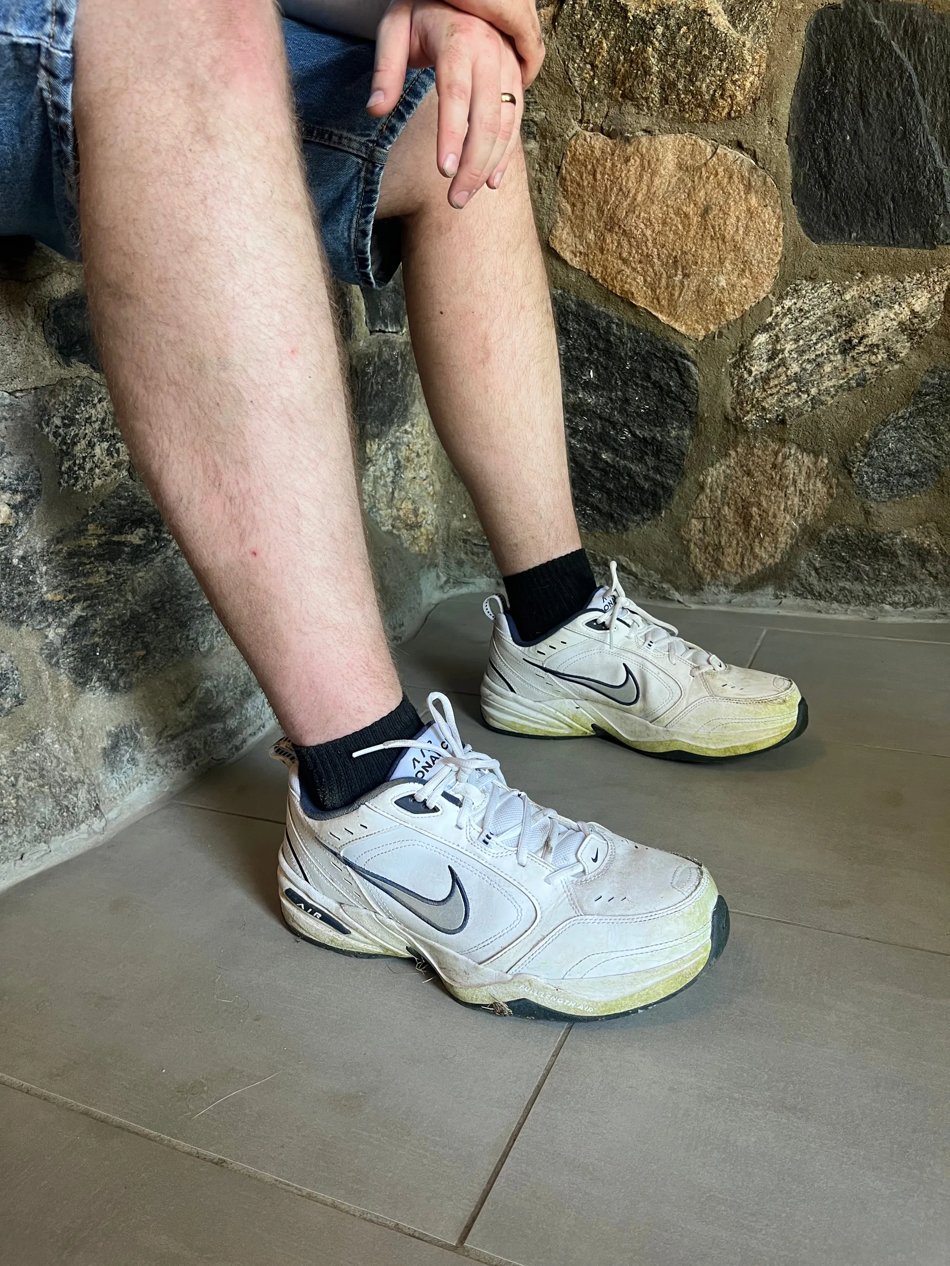 mowing shoes after
